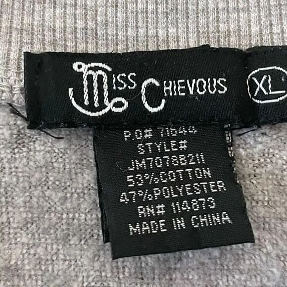 Miss Chievous Gray Pink Roses Chabby Chic Romantic SZ XL #1790 - Picture 6 of 13